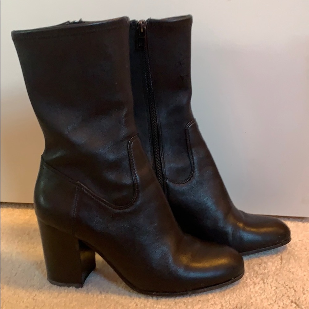 Coach Black Leather Heeled Bootie - 6.5